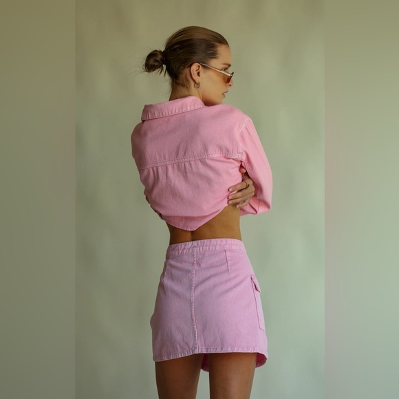 Araminta James Merci Denim Skirt Acid-Washed Peony NWT - Picture 5 of 8